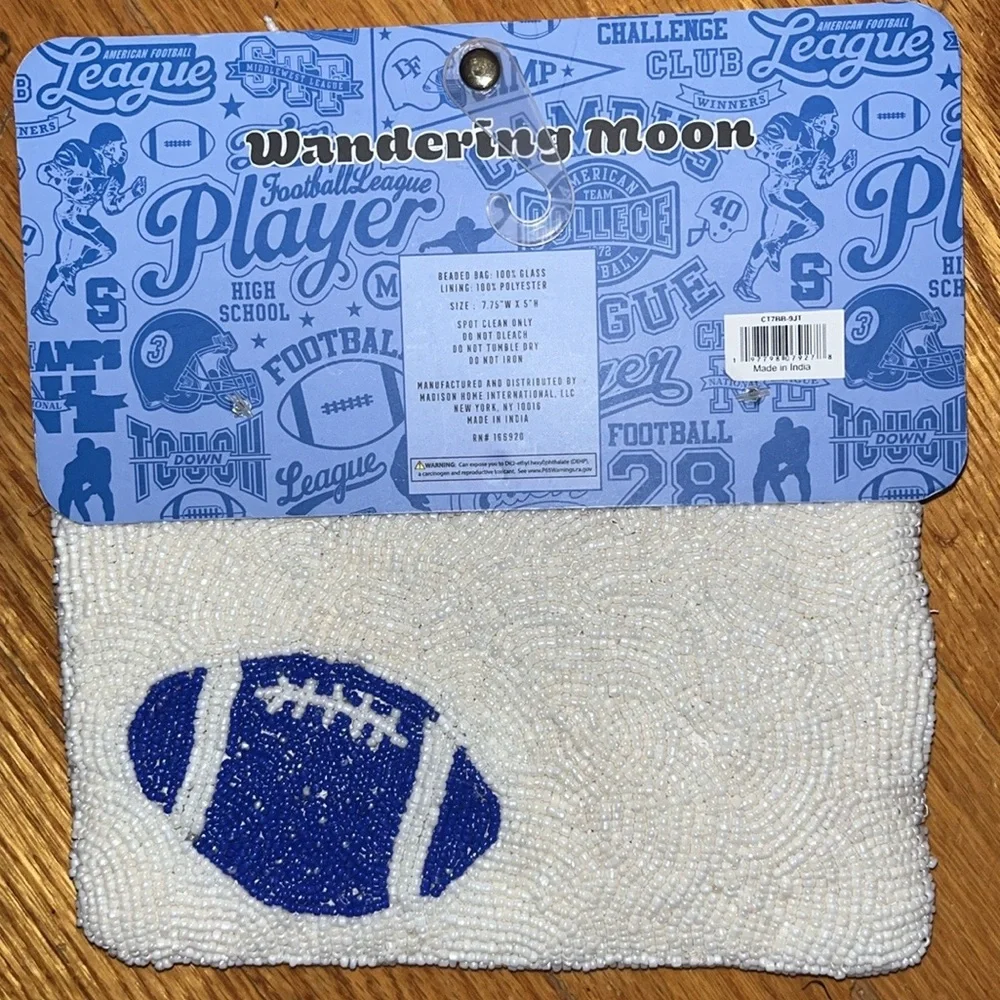 Beaded Football Pouch